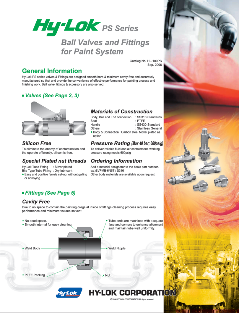Paint Shop Valves and Fittings